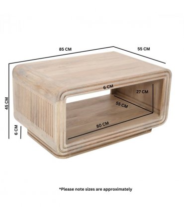 Hudson Carved Mango Wood Coffee Table