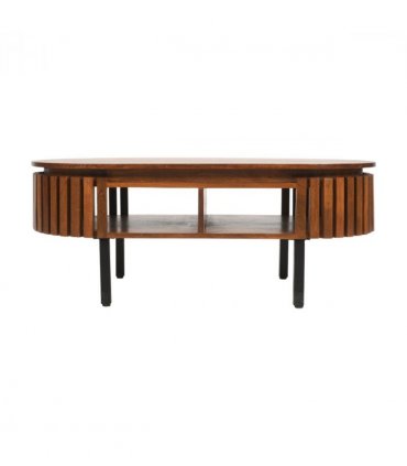Slatted Mango Wood Rectangular Coffee Table