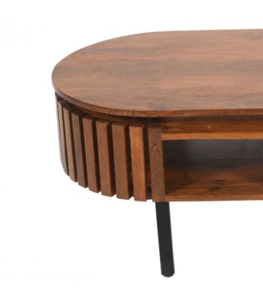 Slatted Mango Wood Rectangular Coffee Table