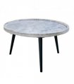 Opal Coffee Table With Marble Top And Metal Legs