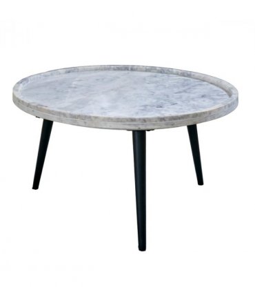 Opal Coffee Table With Marble Top And Metal Legs
