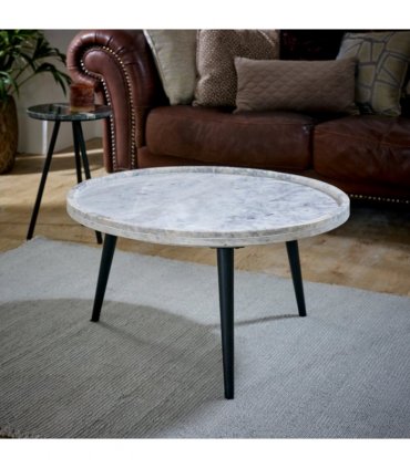 Opal Coffee Table With Marble Top And Metal Legs