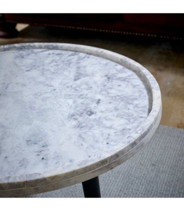 Opal Coffee Table With Marble Top And Metal Legs