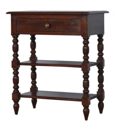 Artisan Furniture Solid Wood Turned Occasional Table, 1Drawer, Brown