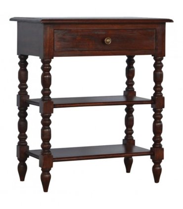 Artisan Furniture Solid Wood Turned Occasional Table, 1Drawer, Brown