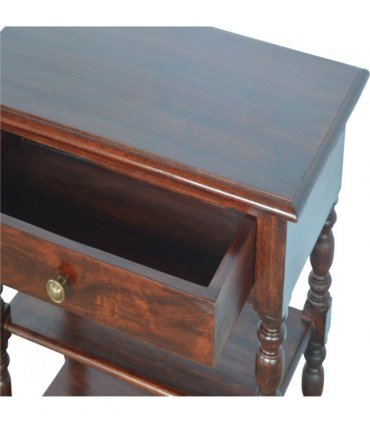 Artisan Furniture Solid Wood Turned Occasional Table, 1Drawer, Brown