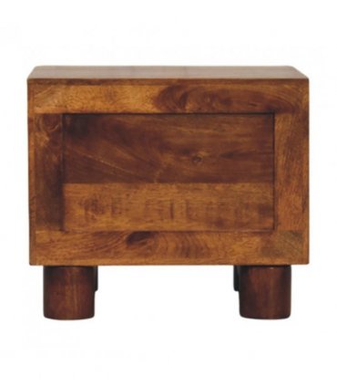 Artisan Furniture Solid Wood Tula 2 Drawer Chestnut Nightstand, Dark Brown