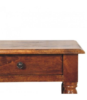Artisan Furniture Solid Wood Turned legs Chestnut 1 Drawer Side Table, Brown