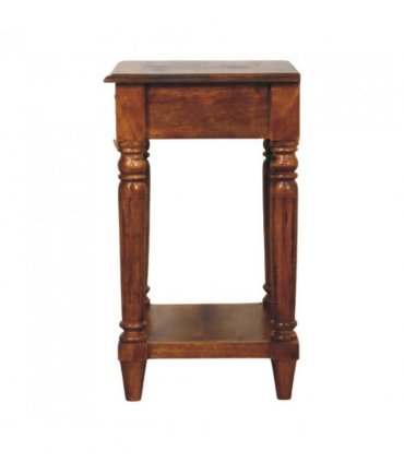 Artisan Furniture Solid Wood Turned legs Chestnut 1 Drawer Side Table, Brown