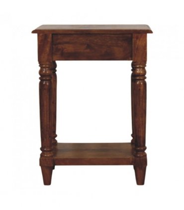 Artisan Furniture Solid Wood Turned legs Chestnut 1 Drawer Side Table, Brown