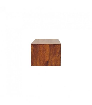Artisan Furniture Solid Wood Lunar 2 Drawer Chestnut Wall Mounted Media Unit, 1 Shelf, Dark Brown