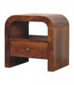 Artisan Furniture Solid Wood Darcy Chestnut Nightstand with Drawer and open shelf, Brown
