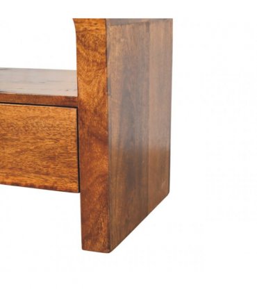 Artisan Furniture Solid Wood Darcy Chestnut Nightstand with Drawer and open shelf, Brown