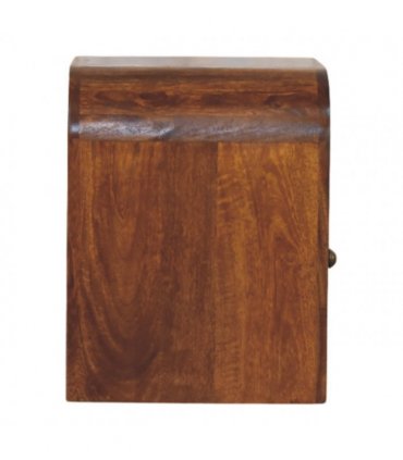 Artisan Furniture Solid Wood Darcy Chestnut Nightstand with Drawer and open shelf, Brown