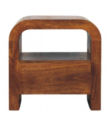 Artisan Furniture Solid Wood Darcy Chestnut Nightstand with Drawer and open shelf, Brown