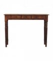 Artisan Furniture Solid Wood Turned Legs 3 Drawer Chestnut Console, Dark Brown