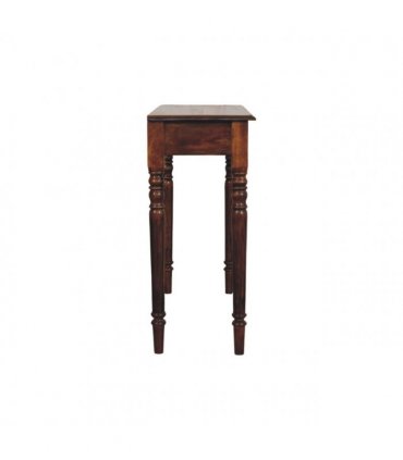Artisan Furniture Solid Wood Turned Legs 3 Drawer Chestnut Console, Dark Brown