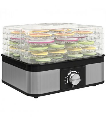 HOMCOM 5 Tier Food Dehydrator, 245W for Drying Fruit, Meat, Vegetable, Black