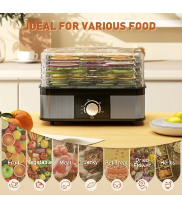 HOMCOM 5 Tier Food Dehydrator, 245W for Drying Fruit, Meat, Vegetable, Black
