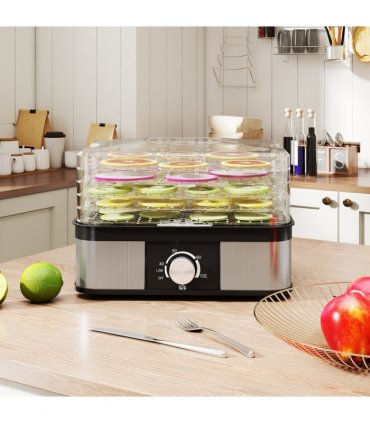 HOMCOM 5 Tier Food Dehydrator, 245W for Drying Fruit, Meat, Vegetable, Black