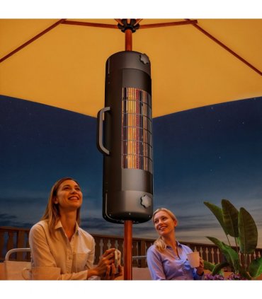 Outsunny Electric Parasol Mounted Patio Heater, Outdoor Heater w/ 2 Setting