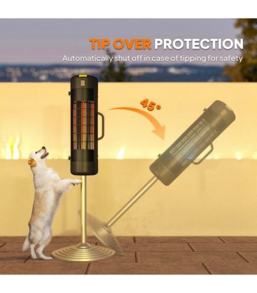 Outsunny Electric Parasol Mounted Patio Heater, Outdoor Heater w/ 2 Setting