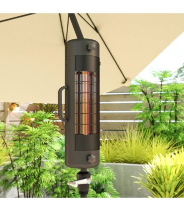 Outsunny Electric Parasol Mounted Patio Heater, Outdoor Heater w/ 2 Setting