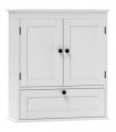 HOMCOM Bathroom Cabinet Wall Mounted with Adjustable Shelf, White