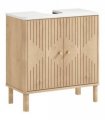 HOMCOM Under Sink Bathroom Cabinet for Basin without or with Pedestal, Oak