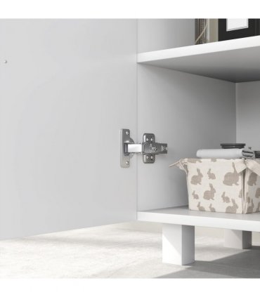 HOMCOM Freestanding Bathroom High Gloss Under Sink Cabinet, White