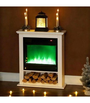 HOMCOM 1800W White Electric Fire Reach up to 30㎡ Space