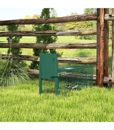 Outsunny Single Door Rat Trap for Small Animals, Dark Green