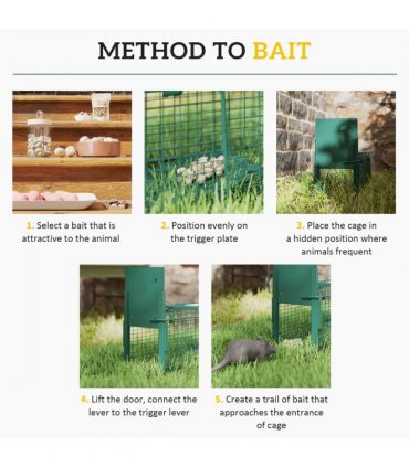 Outsunny Single Door Rat Trap for Small Animals, Dark Green