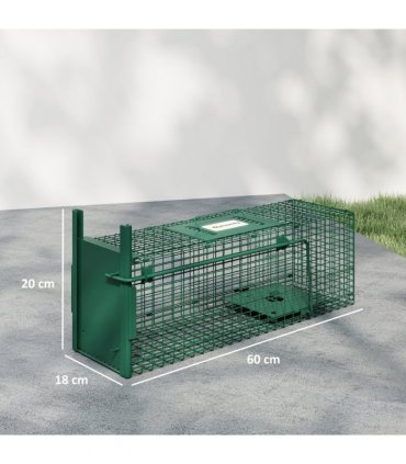 Outsunny Single Door Rat Trap for Small Animals, Dark Green