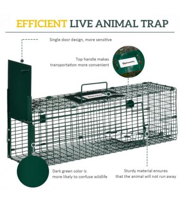 Outsunny Single Door Rat Trap for Small Animals, Dark Green