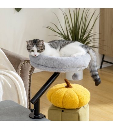 PawHut Cat Bed for Desk, 360° Rotatable Adjustable Cat Nest Hammock