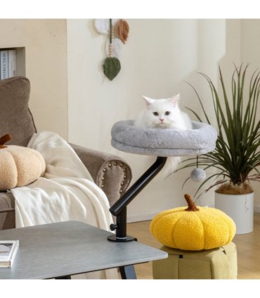 PawHut Cat Bed for Desk, 360° Rotatable Adjustable Cat Nest Hammock
