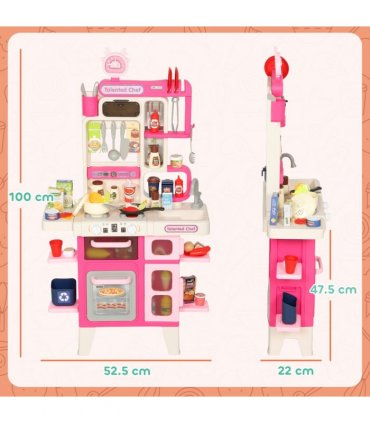 AIYAPLAY Kids Pretend Role Play Set with Realistic Lights & Sounds, Pink