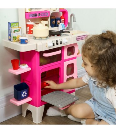 AIYAPLAY Kids Pretend Role Play Set with Realistic Lights & Sounds, Pink