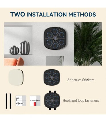 SPORTNOW Smart Bluetooth Boxing Machine Wall Mounted with 9 Speeds & Modes
