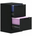 HOMCOM 2 Drawer File Cabinet with Lock and Adjustable Hanging Bars, Black