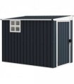 Outsunny 7.6 x 4ft Outdoor Garden Storage Shed with Window, Dark Grey