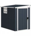Outsunny 4 x 6ft Outdoor Garden Storage Shed with Window, Dark Grey