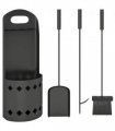 Outsunny 4 PCS Fireplace Companion Set, Metal Fireside Companion Set, Black