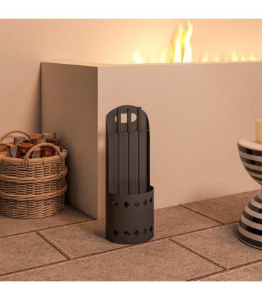 Outsunny 4 PCS Fireplace Companion Set, Metal Fireside Companion Set, Black