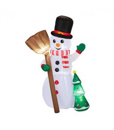 1.85M Lighted Christmas Inflatable Decoration, Inflatable Snowman Holding Groom, Funny Blow Up Yard Decorations with Built-in LED Lights for Holiday Party Front Yard Lawn Garden Decor