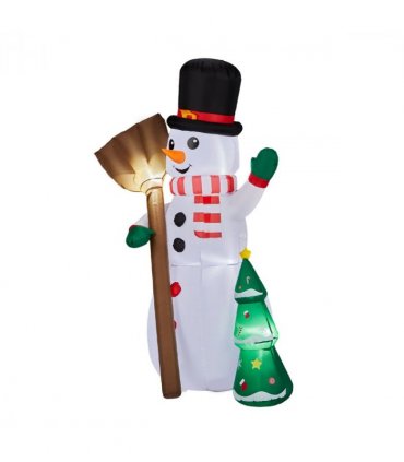 1.85M Lighted Christmas Inflatable Decoration, Inflatable Snowman Holding Groom, Funny Blow Up Yard Decorations with Built-in LED Lights for Holiday Party Front Yard Lawn Garden Decor