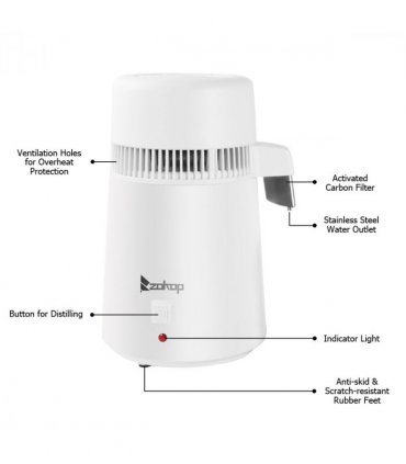 【Same Code：94286132】British Standard ZB-1 4L Distilled Water Machine 220V 750W with New Thermostat and Plastic Bottle (Natural Color)