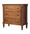 Artisan Furniture Solid Wood Spindle Chest, 3 Drawers, Brown