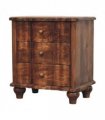 Artisan Furniture Solid Wood Valencia Bedside, 3 Drawers, Brown